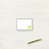 Gray Chevron en Neon Apple Monogram leraar Post-it® Notes (Op bureau)