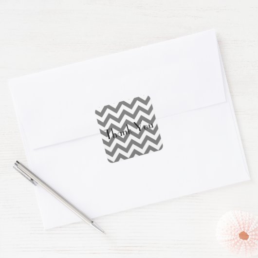 Gray Chevron Hartelijk dank Stickers (Envelop)