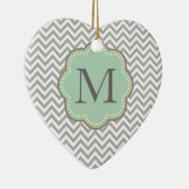 Gray Chevron Keramisch Ornament (Rechts)