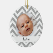 Gray Chevron Keramisch Ornament (Rechts)