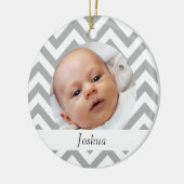 Gray Chevron Keramisch Ornament (Links)