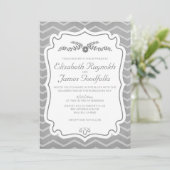 Gray Chevron lance des invitations de mariage (Debout devant)