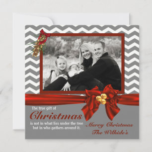 Gray Chevron met kerstkaart