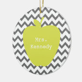 Gray Chevron Neon Apple leraar Keramisch Ornament (Links)