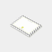 Gray Chevron Neon Yellow Apple Teacher Post-it® Notes (Schuin)