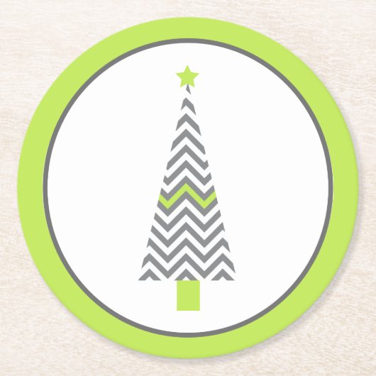 Gray Chevron - Onderzetters met kerstbomen (Voorkant)