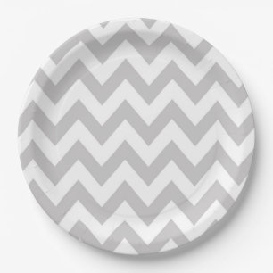 Gray Chevron Paper-Borden Papieren Bordje
