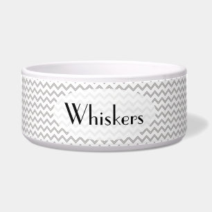 Gray Chevron Persoonlijk Voerbakje