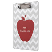 Gray Chevron Red Apple leraar klembord (Links)