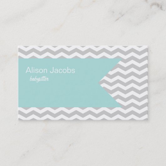 Gray Chevron Visitekaartjes (Voorkant)