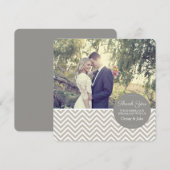 Gray Chevron Weddenschap Hartelijk dank Bedankkaart (Voorkant / Achterkant)