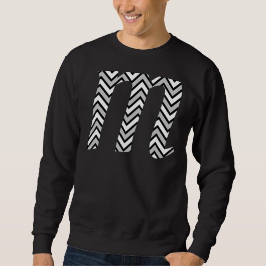 Gray Chevron White Zigzag Pattern Monogram Initiaa Trui (Voorkant)