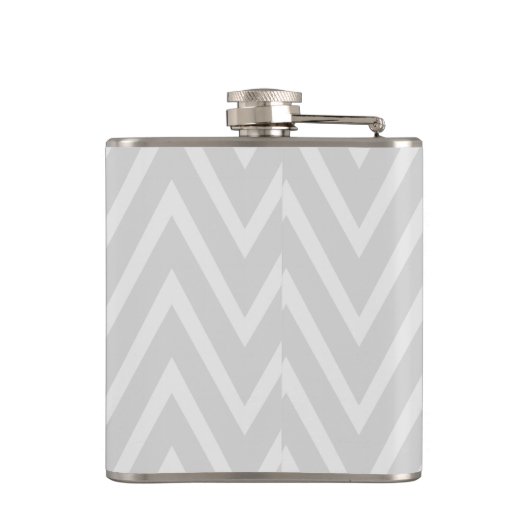 Gray Chevron Zigzag Monogram Flask Heupfles (Achterkant)