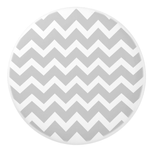 Gray Chevron Zigzag Pattern Ceramic Knobs Keramische Knop (Voorkant)