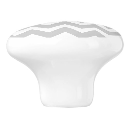 Gray Chevron Zigzag Pattern Ceramic Knobs Keramische Knop (Zijkant)