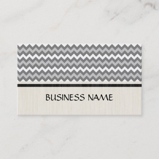 Gray Chevron Zigzag Pattern Visitekaartje (Voorkant)
