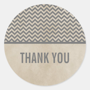 Gray Chic Chevron Hartelijk dank Stickers