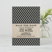 Gray Chic Quatrefoil Save the Date Invite (Staand voorkant)