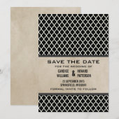 Gray Chic Quatrefoil Save the Date Invite (Voorkant / Achterkant)