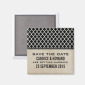 Gray Chic Quatrefoil Save the Date Magnet Magneet (Voorkant / Achterkant)