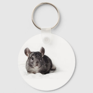 Gray Chinchilla Cute in Blanket Sleutelhanger
