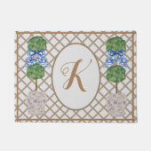 Gray Chinoiserie Ginger Jar Topiary Basket Deurmat (Voorkant)