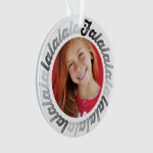 Gray Circle Falalalala Bold Script Photo Noël (devant)