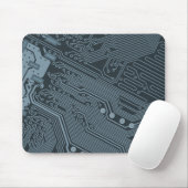 Gray Circuit Board Muismat (Met muis)