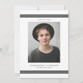 Gray Classic Stripes Modern 2022 Foto Afstuderen Aankondiging (Voorkant)