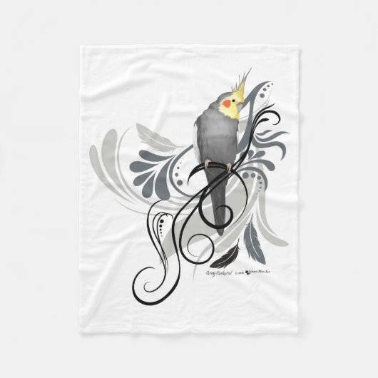 Gray Cockatiel Blanket Fleece Deken (Voorkant)