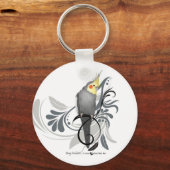 Gray Cockatiel Sleutelhanger (Voorkant)