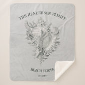 Gray Conch Shell Sherpa Blanket Deken (Voorkant)