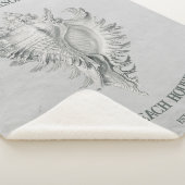 Gray Conch Shell Sherpa Blanket Deken (3/4)