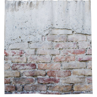 Gray concrete bricks wall douchegordijn