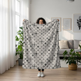 Gray Connected Circles Modern Decor Blanket Sherpa Deken