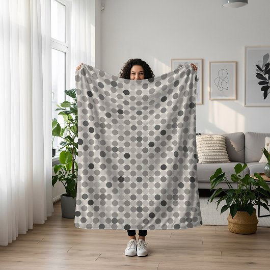 Gray Connected Circles Modern Decor Blanket Sherpa Deken