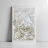 Gray Contemporary Elegant Abstract Art Poster
