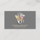 Gray Cook Chef Waterverf Bakkerswaren Bakkerij Visitekaartje (Voorkant)