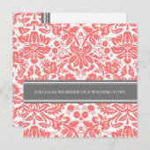 Gray Coral Wedding Vow Renewal Uitnodiging (Voorkant / Achterkant)
