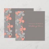 Gray Coral Wedding Vow Renewal Uitnodigingen (Voorkant / Achterkant)