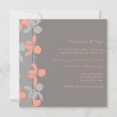Gray Coral Wedding Vow Renewal Uitnodigingen (Achterkant)