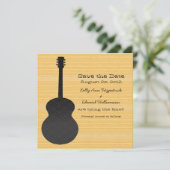 Gray Country Guitar Save the Date Invite (Staand voorkant)