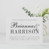 Gray Couples Names Wedding Shower Kaart (Staand voorkant)