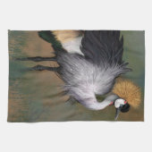 Gray Crowned Crane Bird Kitchen Towels Theedoek (Horizontaal)