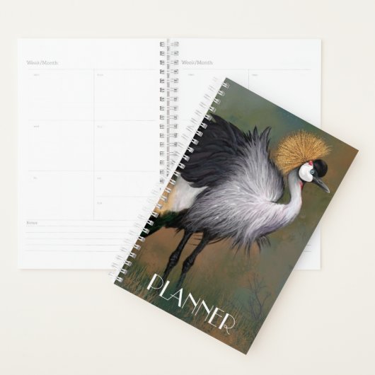 Gray Crowned Crane Bird Planner (Display)