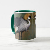 Gray Crowned Crane Mug Beaux oiseaux (Devant gauche)
