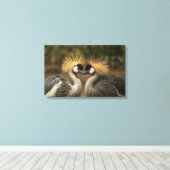 Gray Crowned Crane-stel Canvas Afdruk (Insitu (Houten vloer))