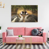 Gray Crowned Crane-stel Canvas Afdruk (Insitu (Woonkamer))
