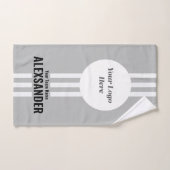 Gray Custom Sports Team Logo, Team & Player Nom (Serviette à main)