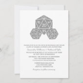 Gray D20 Dice Mariage Invitation (Devant)